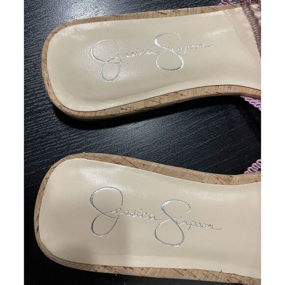 Jessica Simpson Blue & Pink Crochet slides Womens Size 8.5 M Slip On Sandals - Picture 4 of 6